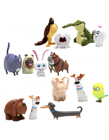 Набір фігурок 14в1 з м/ф Таємне життя хатніх тварин, 3-5 см — The Secret Life of Pets