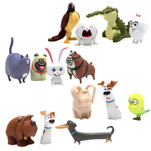 Набір фігурок 14в1 з м/ф Таємне життя хатніх тварин, 3-5 см — The Secret Life of Pets