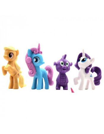 Набір 12в1 Мій Маленький Поні 5,5-6,5 см - My Little Pony: Епплджек, Іскорка, Веселка Деш, Раріті, Пінк Пай