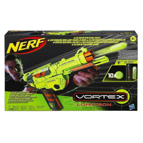Пістолет-бластер з кулями що світяться — Vortex Lumitron, Nerf, Hasbro