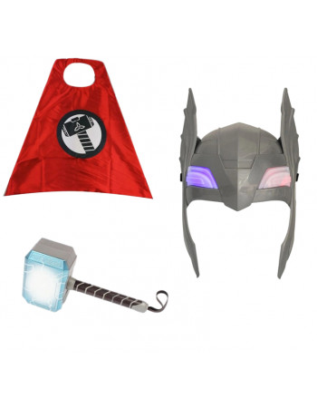 Костюм Тора 3в1: плащ, маска, що світиться, інтерактивний молот - Thor, Avengers