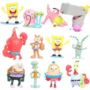 Набір фігурок Губка Боб, 12 шт, 8 см - Spongebob squarepants pack