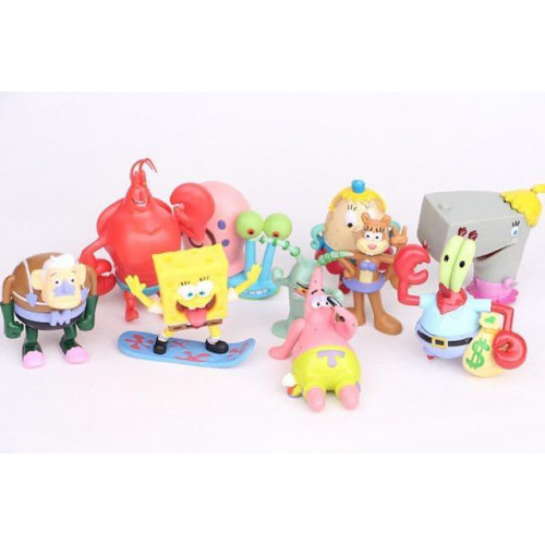 Набір фігурок Губка Боб, 12 шт, 8 см - Spongebob squarepants pack