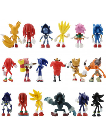 Набір Sonic Boom 18 шт Їжачок Супер Сонік 7 см — Sonic the Hedgehog