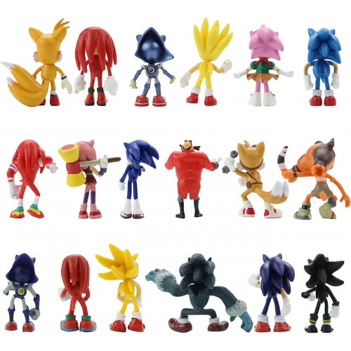 Набір Sonic Boom 18 шт Їжачок Супер Сонік 7 см — Sonic the Hedgehog