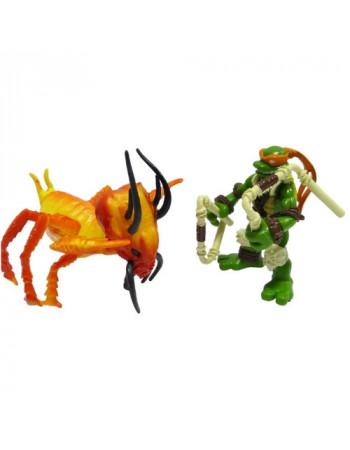 Набір міні-фігурок Мікеланджело і Чомпер Баг - Michelangelo and Chomper Bug, Mini Mutants, 7СМ, Playmates