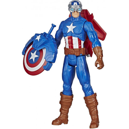 Фігурка Hasbro Капітан Америка з щитом і зброєю 30 см — Captain America, Titan Hero Series Blast Gear