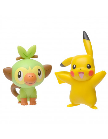 Набір бойових фігурок Покемон Пікачу, Груки - Pokémon, Pikachu, Grookey, Battle figure pack
