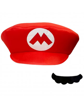 Капелюх Супер Маріо з вусами - Super Mario