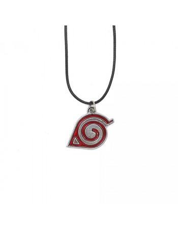 Аксесуар Наруто ланцюжок-шнурок з кулоном червоний 'Прихований Лист' - Naruto Necklace