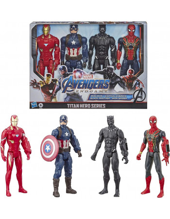 Набір фігурок 4в1 Hasbro, 30см Месники: Залізна Людина, Капітан Америка, Людина Павука, Чорна Пантера