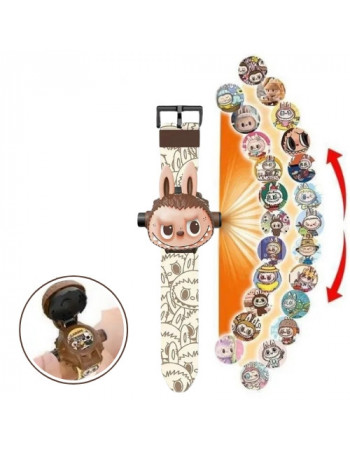 Дитячий годинник із 3D-проєктором 24 зображення Лабубу - Labubu