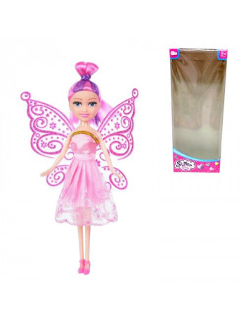 Лялька 22см  фея з крилами (РОЖЕВА)
