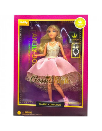 Лялька (висота 30 см, шарнірні суглоби, знімний одяг та взуття, 2 кольє, пара сережок)