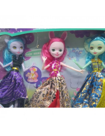 Набір ляльок Enchantimals 4 ляльки, 27 см, шарнірні суглоби, взуття, в коробці