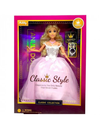 Лялька (висота 30см, шарнірні суглоби, знімний одяг та взуття, 2 кольє, пара сережок)