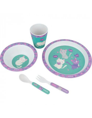 Набір посуду з бамбуку Кошенята (5 предметів)