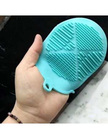 Силіконова мочалка-рукавичка для купання, бірюзовий