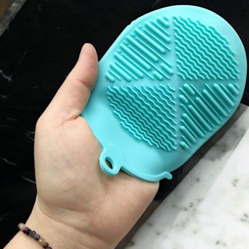 Силіконова мочалка-рукавичка для купання, бірюзовий