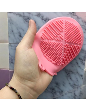 Силіконова мочалка-рукавичка для купання, рожевий