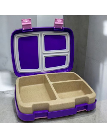 Ланч-бокс, біопластик, 3 секції (фіолетовий)