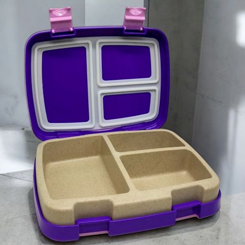 Ланч-бокс, біопластик, 3 секції (фіолетовий)