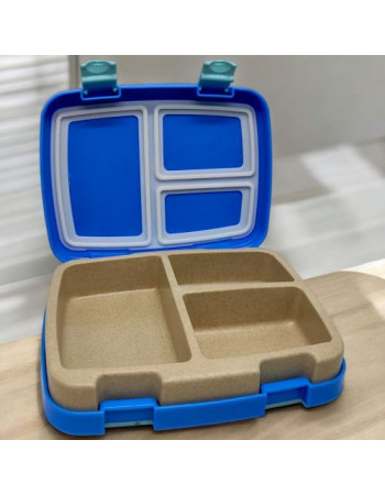 Ланч-бокс, біопластик, 3 секції (блакитний)