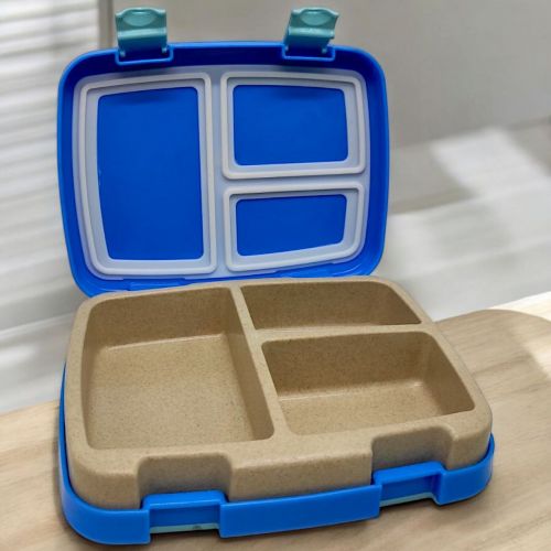 Ланч-бокс, біопластик, 3 секції (блакитний)