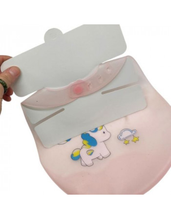 СИЛІКОНОВИЙ СЛЮНЯВЧИК (РОЖЕВИЙ) ЗАЙЧИК