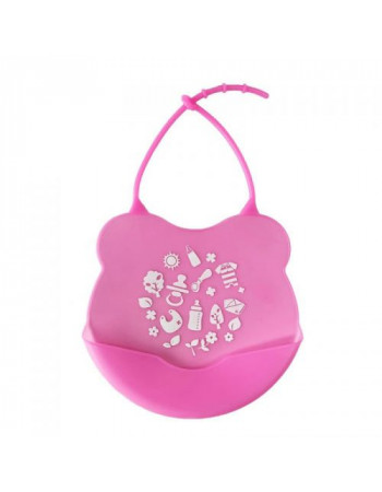 Слинявчик силіконовий, рожевий