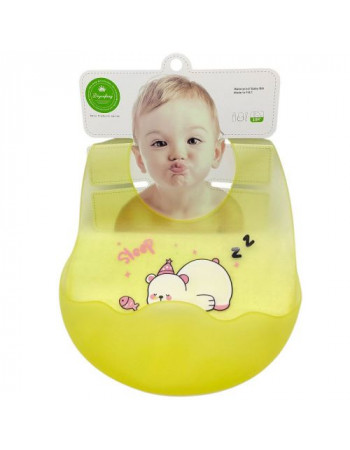 СИЛІКОНОВИЙ СЛЮНЯВЧИК (ЖОВТИЙ) ВЕДМЕДИК