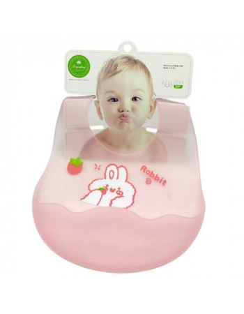 СИЛІКОНОВИЙ СЛЮНЯВЧИК (РОЖЕВИЙ) ЗАЙЧИК