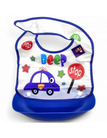 Слинявчик з кишенькою, синій