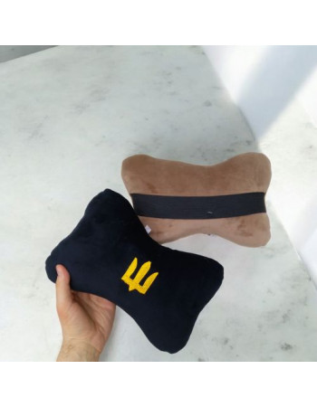 Подушка-підголівник з лого Тризуб чорний