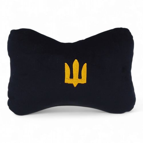 Подушка-підголівник з лого Тризуб чорний