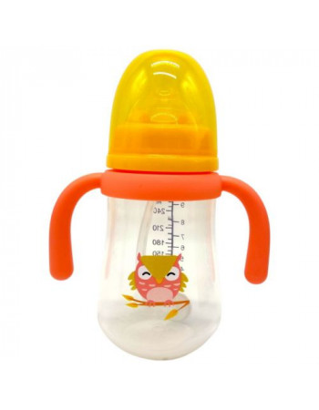 Дитяча пляшечка з грузиком 270 мл.(СОВЕНЯ РОЖЕВЕ)