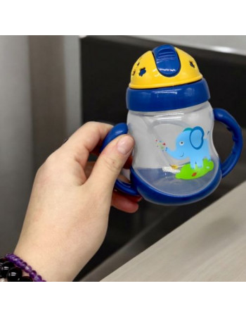 Поїльник з трубочкою, 250 мл, синій