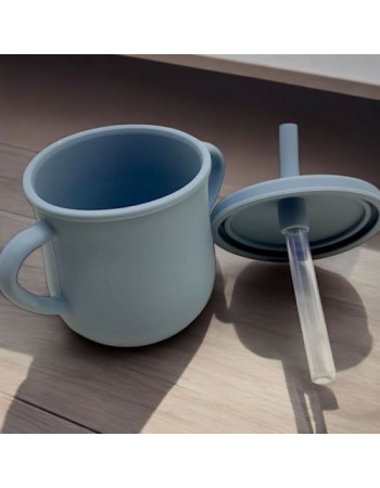 Поїлка силіконова 2 в 1, 150 мл (сіра)