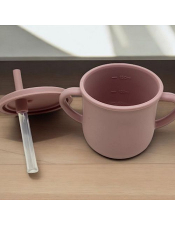 Поїлка силіконова 2 в 1, 150 мл (рожева)