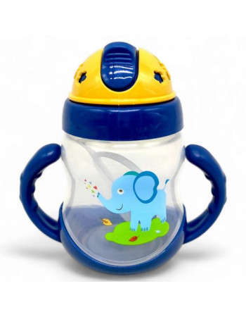Поїльник з трубочкою, 250 мл, синій