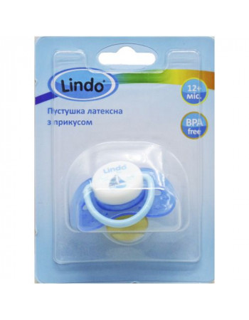 Пустушка латексна з прикусом  синя