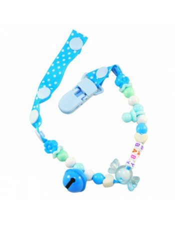 Кліпса для пустушки з дзвіночком, блакитний