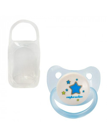 Пустушка силіконова, блакитна