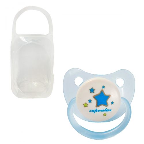 Пустушка силіконова, блакитна