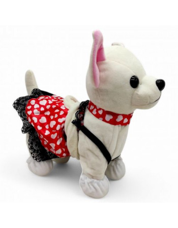 Мʼяка інтерактивна собачка на повідку, в сумці (біла), мікс видів