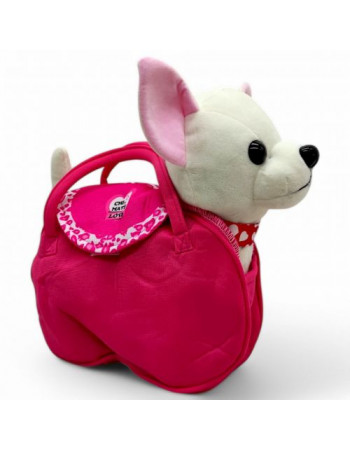Мʼяка інтерактивна собачка на повідку, в сумці (біла), мікс видів