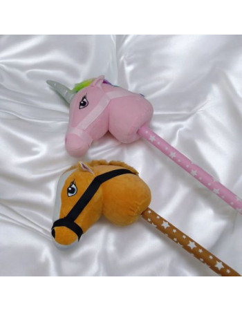 Єдиноріг на паличці мʼякий, 70 см, зі звуком (бузковий)