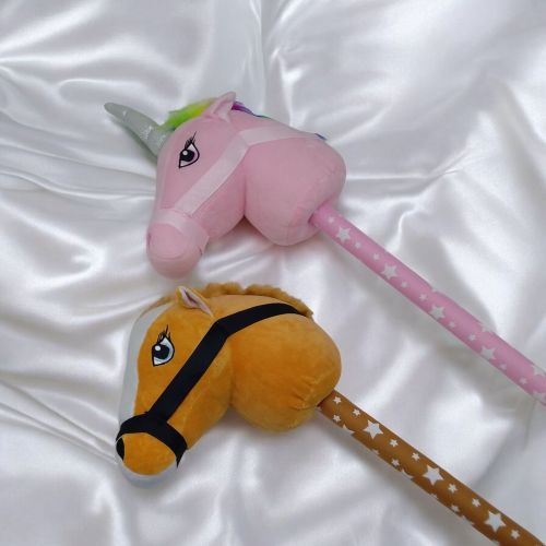 Єдиноріг на паличці мʼякий, 70 см, зі звуком (бузковий)