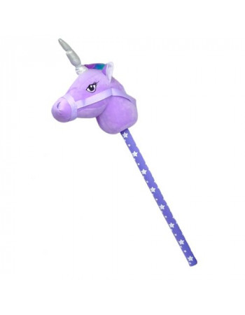 Єдиноріг на паличці мʼякий, 70 см, зі звуком (бузковий)