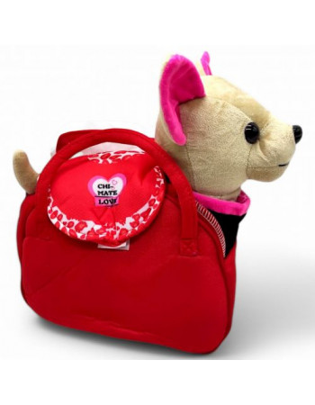 Мʼяка інтерактивна собачка на повідку, в сумці (бежева), мікс видів